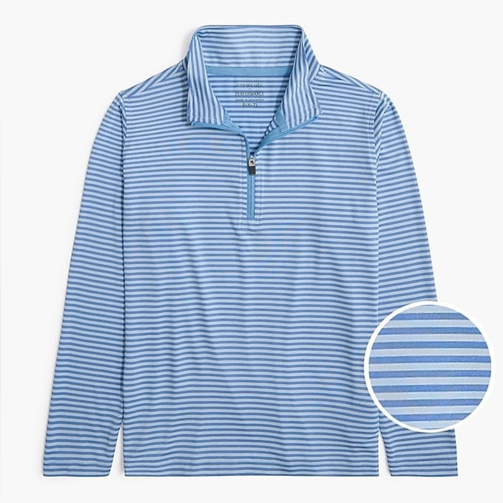 NWT Crewcuts Striped Performance Half-zip Pullover Blue Stripes Sz. XXL (15-16)